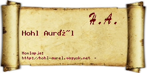 Hohl Aurél névjegykártya